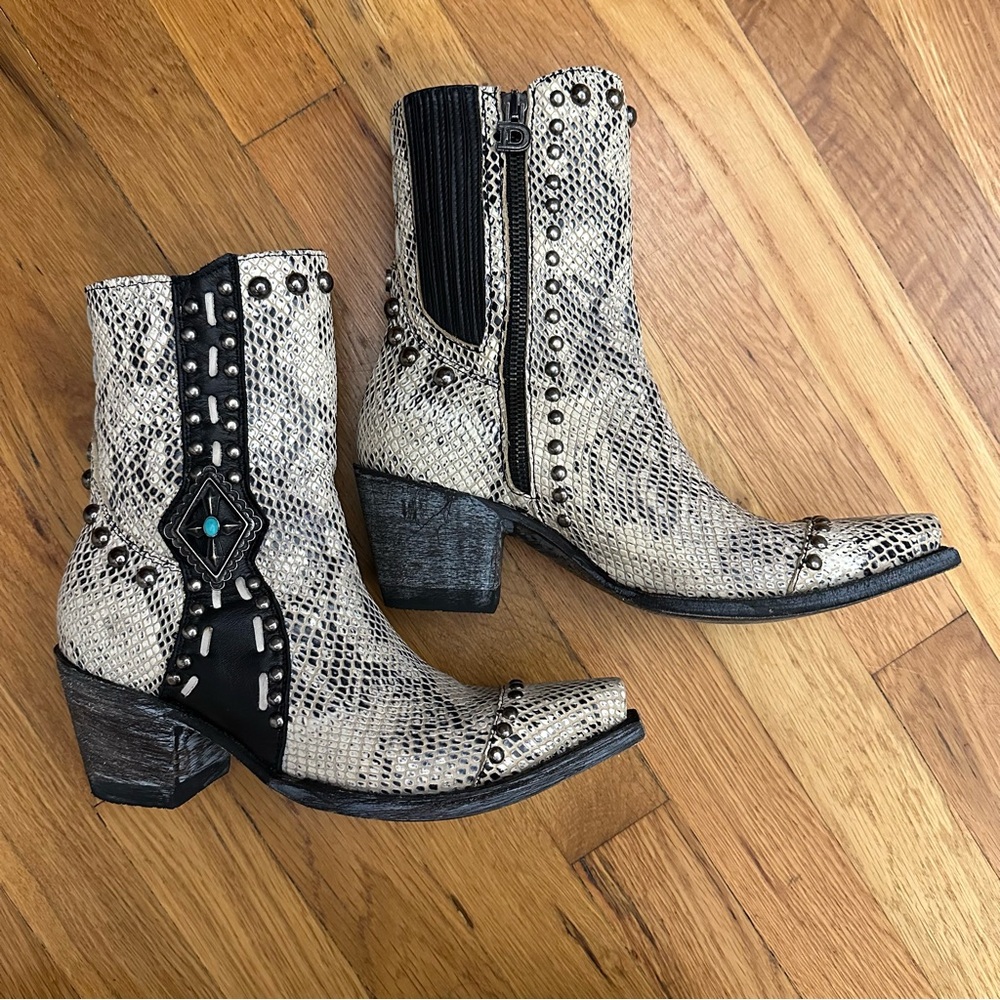 Double D Ranch Old Gringo Boots Four Winds Snakeskin Western 5.5 Almost New!